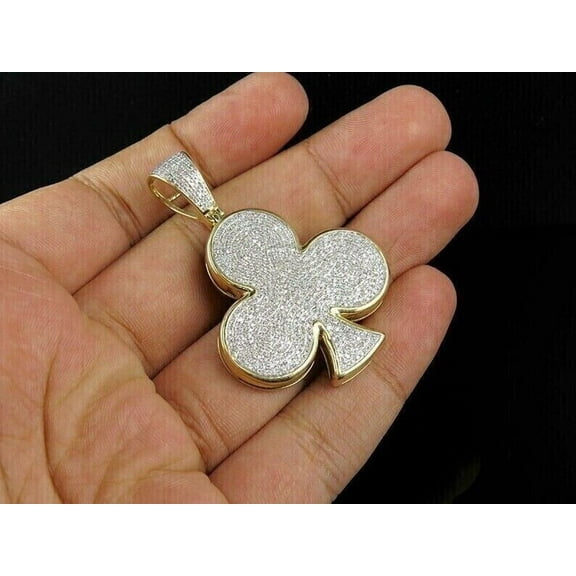 Trending Men's Pendant 2.00 Ct Round Cut Diamond Men's Charm Pendant 14k Yellow Gold Plated 925 Silver