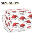 thumbnail image 5 of Yayeee Collapsible Storage Bin with Lid Fabric Closet Decorative Basket with Handles, Red Santa Hats Pattern, 5 of 7