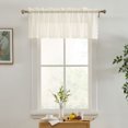 thumbnail image 3 of THD Sofia Floral Rod Pocket Lace Semi Sheer Voile Short Valance for Small Windows, Kitchen & Bathroom - 54 x 18 Inch Long (Ivory Valance), 3 of 6