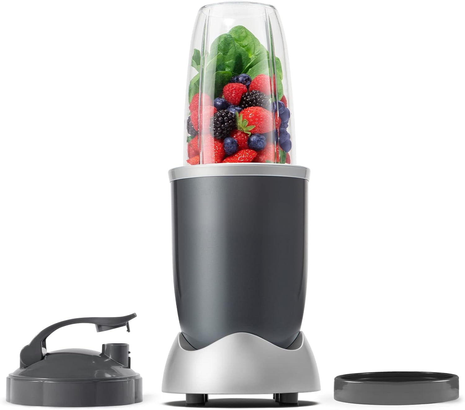 24Oz Personal Blender, 600W High-Power Countertop Blender for Smoothies, Shakes, Frozen Drinks & Food Prep, Gray, Durable Multi-Use Kitchen Appliance