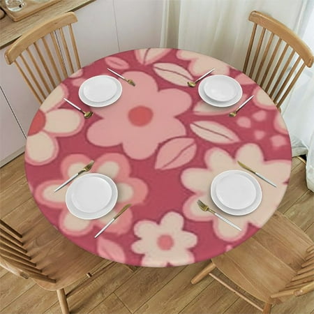 

HAOXIT Round Tablecloth Waterproof Table Cloth Cover Decorative for Party Holiday Tabletop Home Décor 31-35