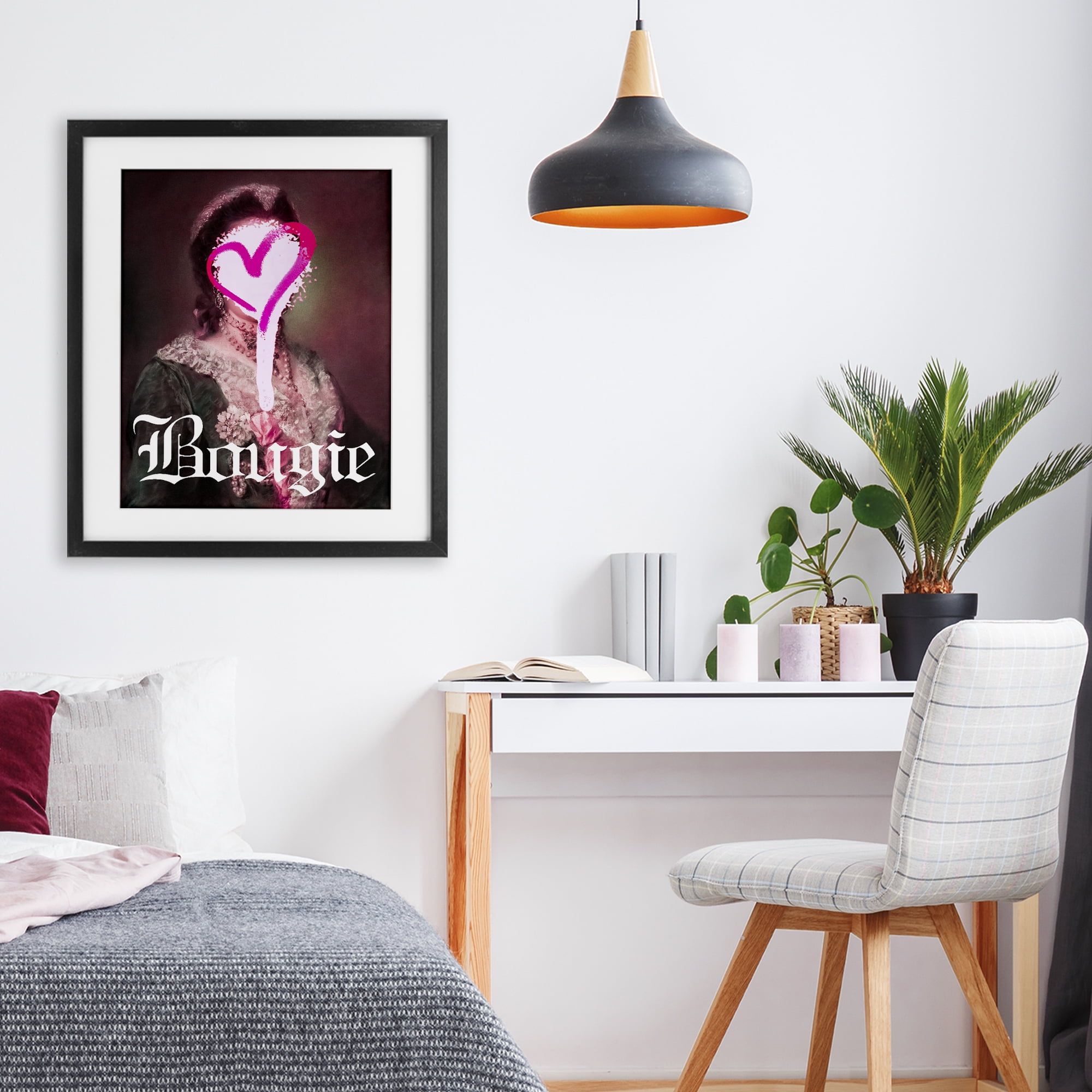 Bougie Classical Portrait Black Framed Print Under Glass, design by Lil' Rue
