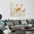 thumbnail image 2 of Chilfamy Starfish Shells Beach Wall Art Canvas Print Ready To Hang 16x16in, 2 of 6