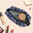 thumbnail image 5 of Unique Bargains 1 Pc Christmas Knitting Patterns Drawstring Makeup Bag for Vacation Navy Blue Wool, 5 of 6