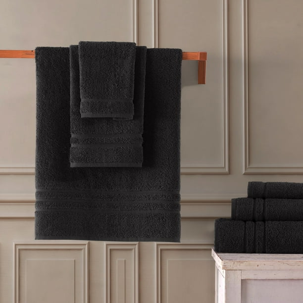 Hawmam Linen Black Hand Towels Set of 8 Luxury Cotton Hand Towels for Bathroom Soft Quick Dry Towels Walmart Business Supplies