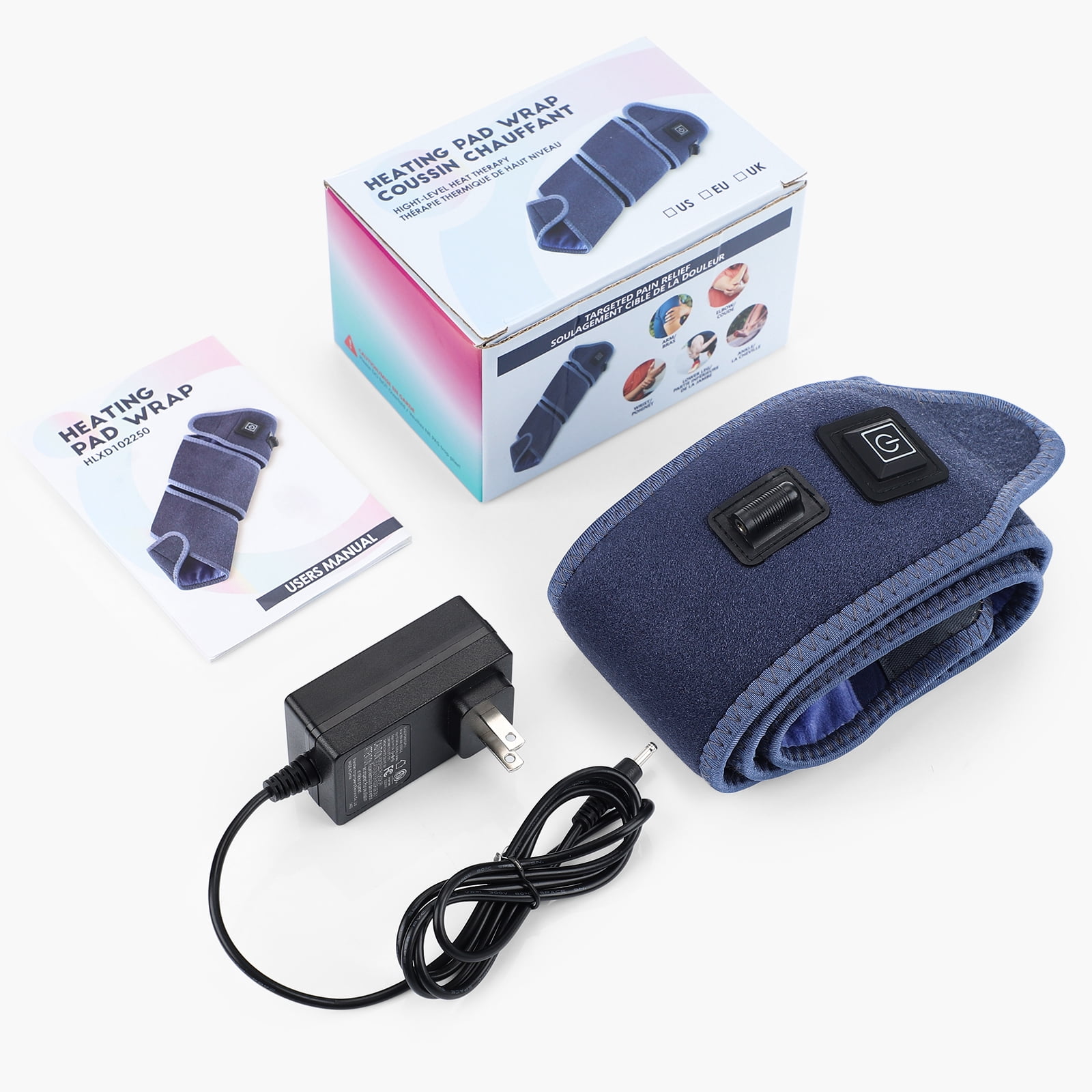 Heating Pad Wrap for Multiple Areas MULTI-USE WRAP Perfect for Elbow, Wrist and Forearm Body Strip Type Wrap Around Heating Pad 3 Heat Settings Blue