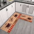 thumbnail image 2 of Coffee Kitchen Rugs and Mats Sets of 2,Brown Kitchen Decoration Non-Slip Absorbent Mat for Sink Waterproof Runner Rug for Laundry Room,17x24+17x48inch, 2 of 5