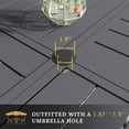 thumbnail image 4 of Vicllax Outdoor Patio Dining Table Dia.50" Slatted Tabletop Metal Frame with Umbrella Hole, Gray, 4 of 7