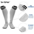 thumbnail image 3 of Lian LifeStyle Boys 1 Pair Knee High Sports Socks for Baseball/Soccer/Lacrosse XL002 XS White, 3 of 4