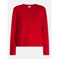 thumbnail image 6 of Scenario Women's and Women's Plus Cozy Crewneck Sweater with Long Sleeves, Sizes XS-4X, 6 of 6