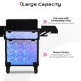thumbnail image 3 of Byootique Rolling Makeup Train Case Cosmetic Trolley Organizer Mermaid Purple, 3 of 9