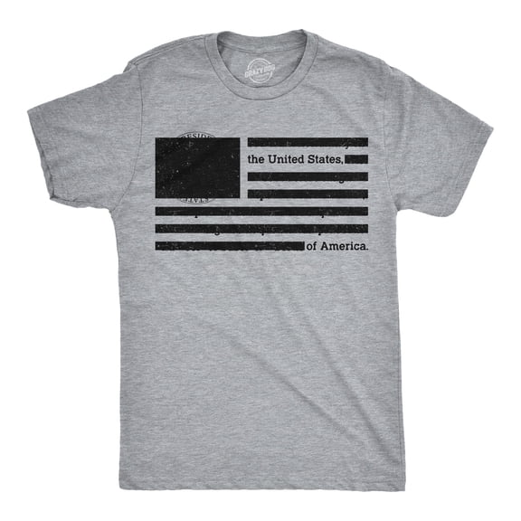 Mens Funny T Shirts USA Flag Redacted Sarcastic National Tee For Men Graphic Tees