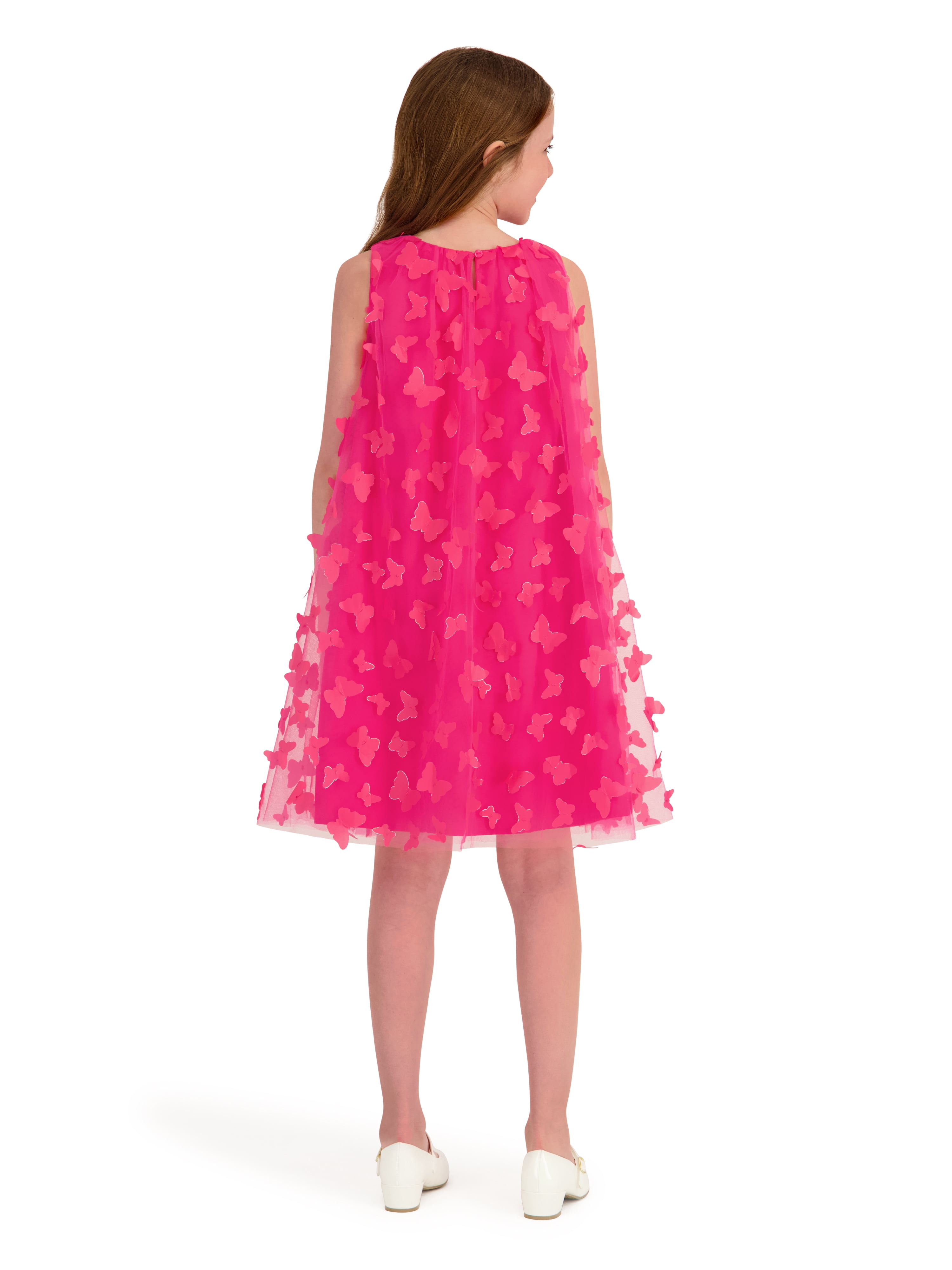 Kensie Girl Sleeveless 3D Butterfly Mesh A Line Dress, Sizes 4-16
