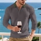 thumbnail image 5 of pstuiky camisas de manga larga para hombre, Blusa/camisa de lana con botones, cuello vuelto y manga larga de color liso para hombre Tops casuales para hombres xxl, 5 of 8