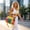Yellow-YE, variant on Weekender Travel Bag Color Block Duffel Lightweight Portable Carry On Overnight with Trolley Sleeve 16.14x11.81x9.06in