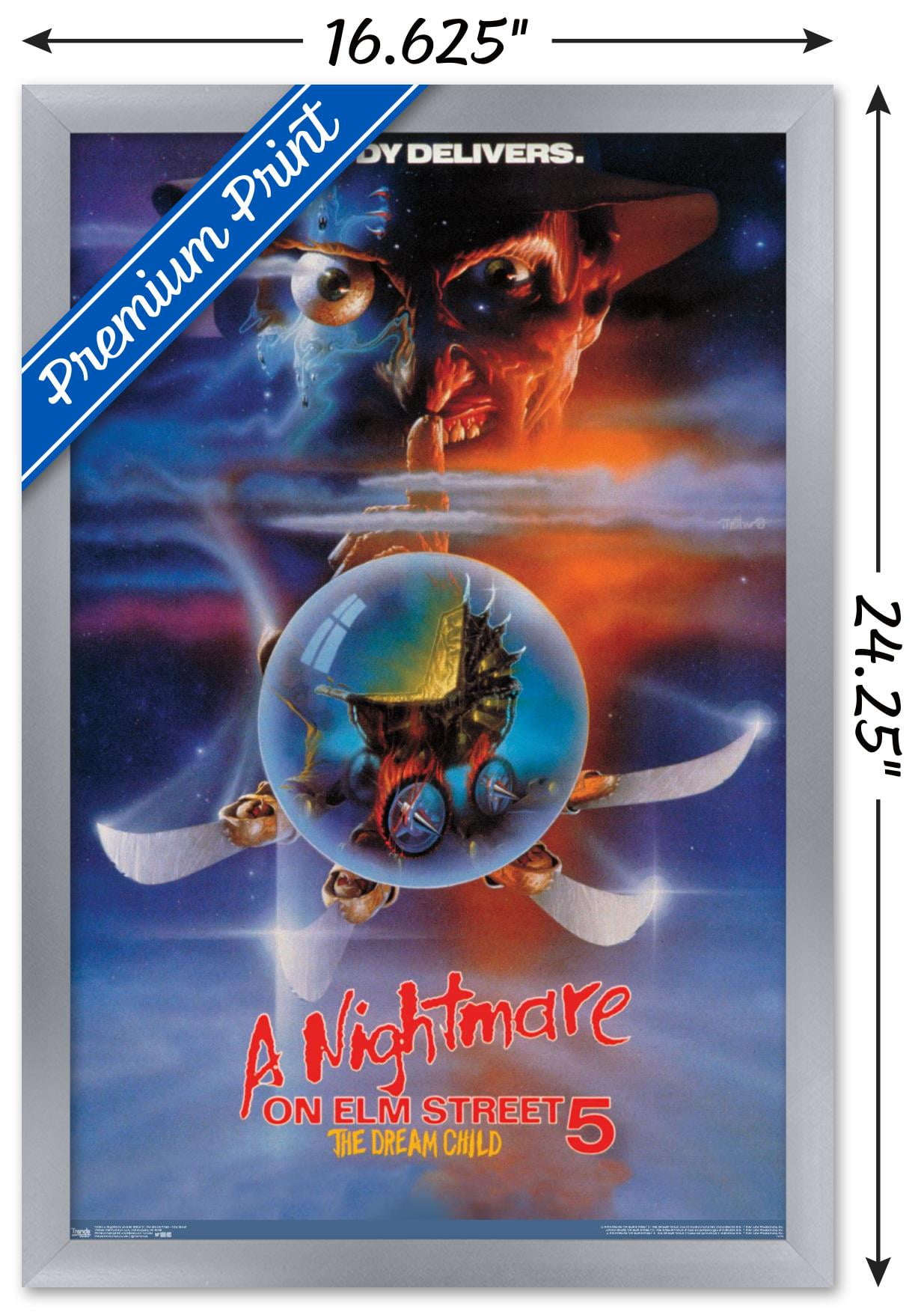 A Nightmare on Elm Street 5: The Dream Child - One Sheet Wall Poster, 14.725" x 22.375", Framed