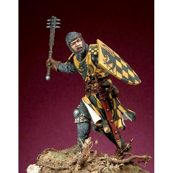 Pegaso Models 75mm European Knight 1280 White Metal Figure Kit #75-011