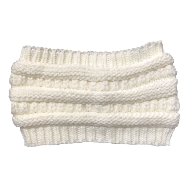 Diadema cálida para el cabello Qarigey gorro de lana ligero blanco