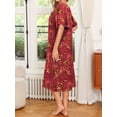thumbnail image 4 of Avidlove Women's Nightgown Short Sleeve House Dress with Pockets Comfy Loungwear Printed Sleepwear, 4 of 5
