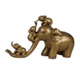 thumbnail image 1 of Bonita figura familiar de elefantes para escritorio de oficina, estatua de animal, estante, adorno decorativo dorado, 1 of 9