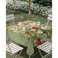 thumbnail image 3 of Square Outdoor Tablecloth with Umbrella Hole Summer Wildflowers Outside Table Cloth Waterproof Patio Table Cover Pastoral Oil Painted Retro Art Zipper Tablecloths for Picnic Party Camping 54x54 Inch, 3 of 8