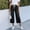 Black, variant on FENGGHAO Women Baggy Barrel Jeans Print Denim Ankle Pants Wide Leg Mid Jeans Sweatpants Patchwork