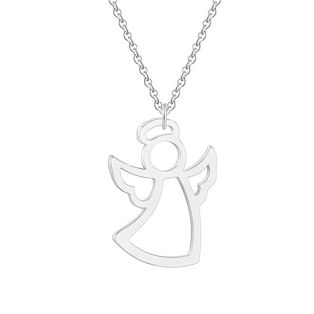 Collar de acero inoxidable Charm Bird Wing Colgante Collar Cadena Collar de acero inoxidable Collar Mujeres Moda Ángel Collar Colgante Accesorios 1PC