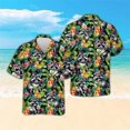 thumbnail image 2 of Camisas hawaianas holgadas y transpirables de manga corta con estampado 3D de mapache y rata para hombre y mujer, para fiestas en la playa, para verano, 2 of 5