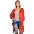 thumbnail image 1 of JED Fashion Womens Soft Vegan Suede Cardigan Long Sleeve Maxi Coat Jacket Top Sweaters With Pockets | Navy Rust| Small Medium Large, 1 of 2