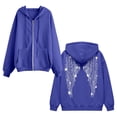 thumbnail image 6 of Trendfront Womens Rhinestone Angel Wings Graphic Hoodies Full Zip Long Sleeve Sparkle Back Print Casual Fall Jacket Tops, 6 of 6