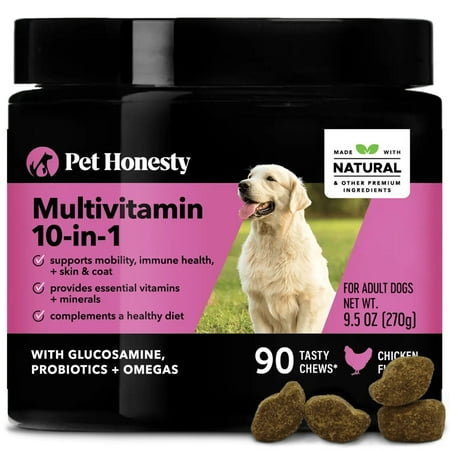 UPC: 0850005524069 | Pet Honesty Dog 10 in 1 Multivitamin Glucosamine Soft Chews Chicken 90 Ct