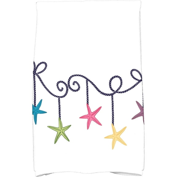 Simply Daisy 18" x 30" Starfish Ornaments Holiday Geometric Print Kitchen Towel