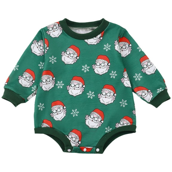 Zshosam Baby Clothes Unisex Winter Unisex Baby Long Sleeve Christmas Bodysuits Boy Girl Newborn Outfit Clothes Size 0 3 Months,(Green 0-3 Months)