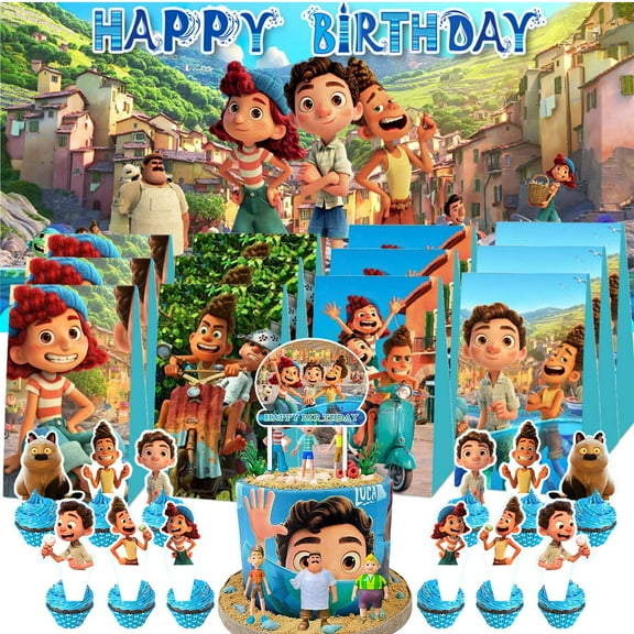 Luca Treat Bags Candy Decorations Party Favor Supplies Birthday Cake Topper Backdrop Banner