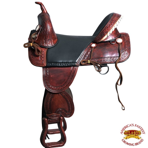 17" HILASON TREELESS WESTERN TRAIL ENDURANCE RACING LEATHER SADDLE