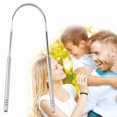 thumbnail image 3 of 1pc Tongue Scraper Cleaner, Portable Stainless Steel Tongue Cleaner Professional Tongue Brush, For Oral Care Bad Breath Problem With Ergonomic Design (2.64*5.2inch), 3 of 4