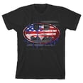 thumbnail image 6 of Batman American Flag Bat Signal Youth Black Graphic Tee-XS, 6 of 7