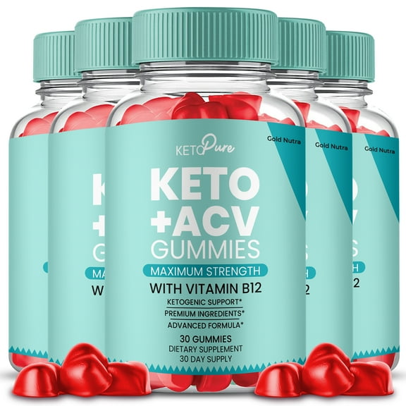 (5 Pack) Keto Pure ACV Gummies, Keto Pure Keto   ACV Gummies, Maximum Strength Official Supplement for Men and Women