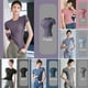 thumbnail image 3 of TFixol Camiseta de compresión para mujer, elástica, manga corta, ajustada, atlética, 3 of 8