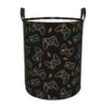 thumbnail image 1 of Balery Colorful Game Controller Cesta de ropa redonda con asas, impermeable, independiente, para ropa, juguetes, dormitorio y familia-Small, 1 of 6