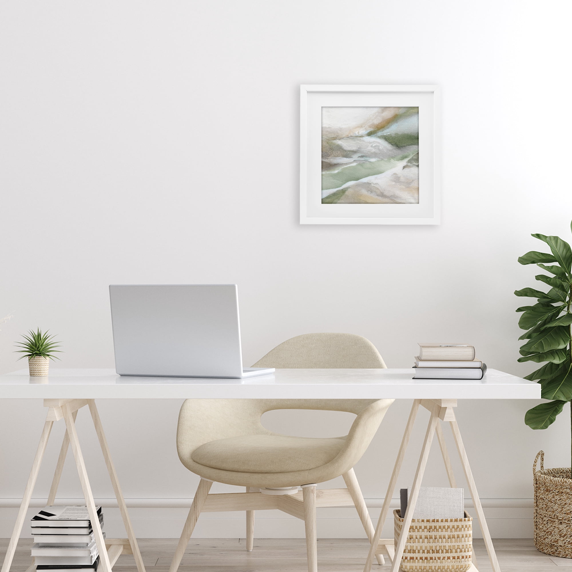 Stupell Industries Serene Misty Landscape White Framed Print Under Glass, design by Carol Robinson