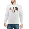 thumbnail image 3 of Men's Colosseum White Miami Hurricanes Arch & Logo Crew Neck Sweatshirt, 3 of 4