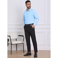 thumbnail image 5 of DARING DIVA Men's Solid Color Button Down Long Sleeves Stretch Shirts S Light Blue, 5 of 7