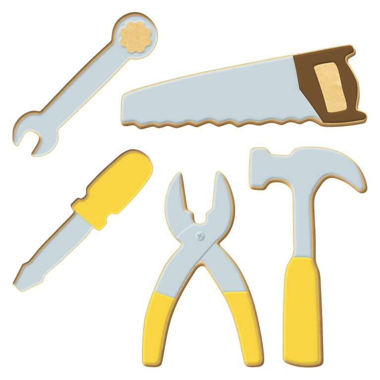 Tool Cookie Cutter Set - 5 Piece - 4 in Screw Driver, 4 in Wrench, 4.5 in  Pliers, 4.75 in Hammer, 5.25 in Saw