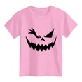thumbnail image 4 of larppty Toddler Boy Girl Halloween T-Shirts Skeleton Kids Pumpkin Short Sleeve Shirts (Pink,5-6 Years), 4 of 4