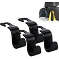 thumbnail image 1 of Gancho para reposacabezas de asiento de coche, paquete de 4, organizador de almacenamiento universal para bolso, monedero, abrigo, apto para vehículo universal, color negro, tipo S, 1 of 5