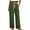 Army Green, variant on Women's Waffle Knit Wide Leg Cargo Pants Elastic Drawstring Waist Loose Straight Casual Sweatpants with Pockets Workout Streetwear White