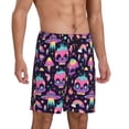 thumbnail image 2 of Kdxio cartoon Skull rainbow space Print Mens Sleep Shorts Bottoms Soft Comfy Pajama Wear Pants with Drawstring Pockets, 2 of 5
