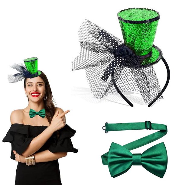 Mini sombrero de copa con lazo adecuado para niñas y mujeres, fiestas temáticas, carnaval, Halloween, accesorios, una diadema.