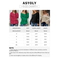 thumbnail image 2 of Asyoly Women Ribbed Cable Knit Sweater Long Sleeve Solid Color Off Shoulder Sexy Deep V Neck Casual Loose Pullover Oversized Jumpers, 2 of 6